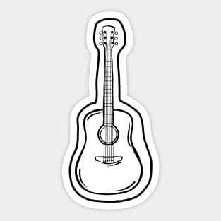 Acoustic Guitar Sketch Sticker